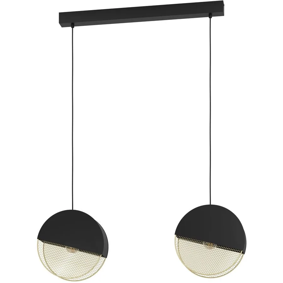 Eglo Pendellampe Mumbles Gold/Schwarz Stahl 9 cm 110 cm - Farbe: schwarz-gold