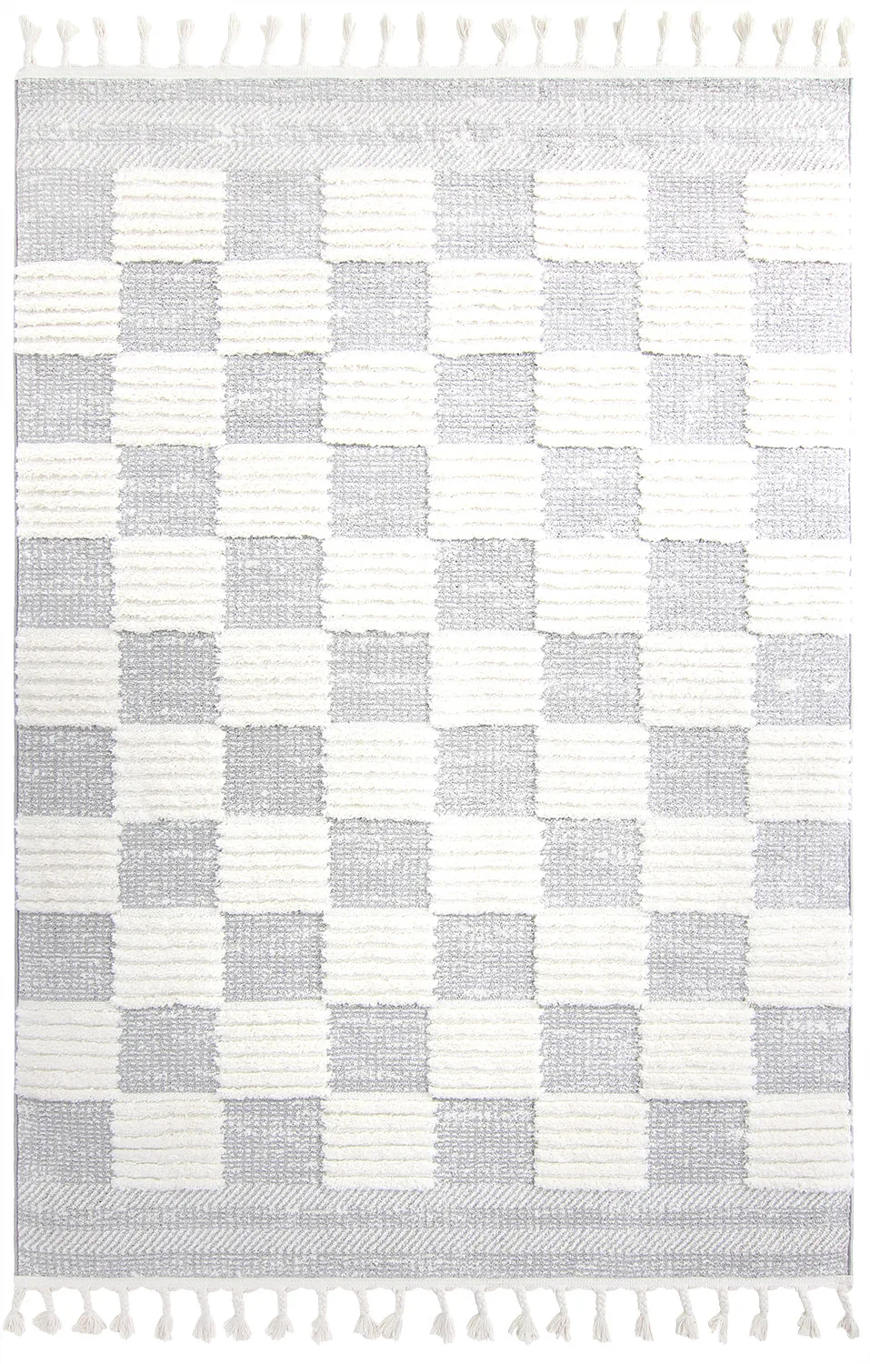 Shaggy - Austin (grå/offwhite) (Størrelse: 200 x 290 cm)