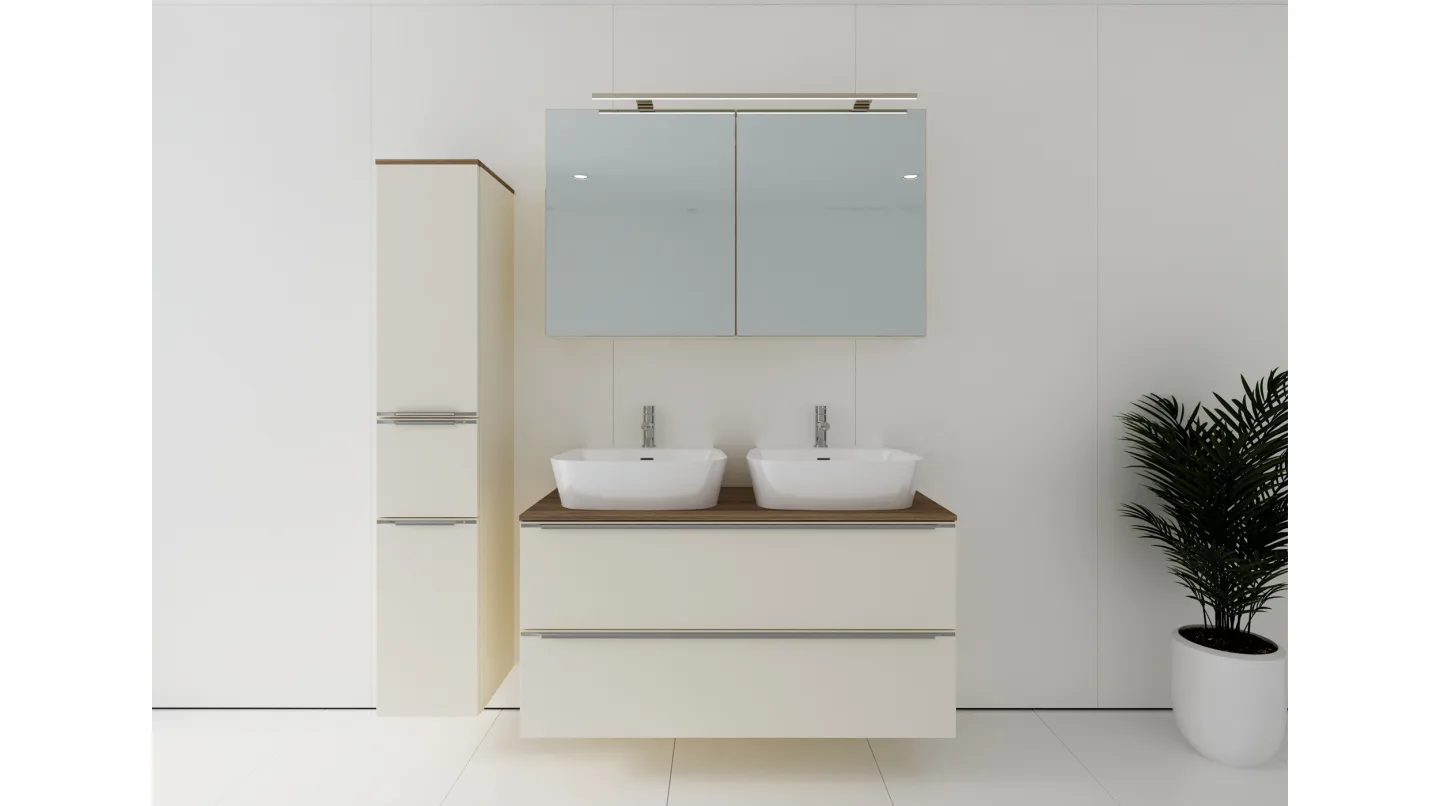 Badmöbel-Set Magnolia - 3 Teile mit HS - Waschtisch 120 cm - LEONEL