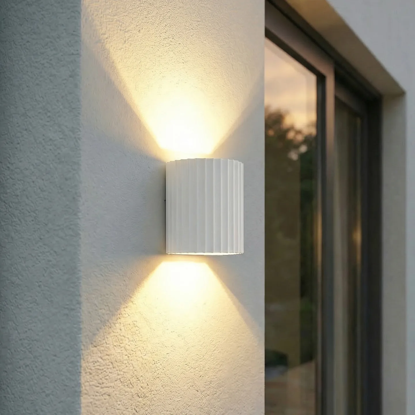 Ralino udendørs LED-væglampe, IP65, aluminium, hvid, 2 lyskilder - Lindby - Terrasse - Moderne - Rund