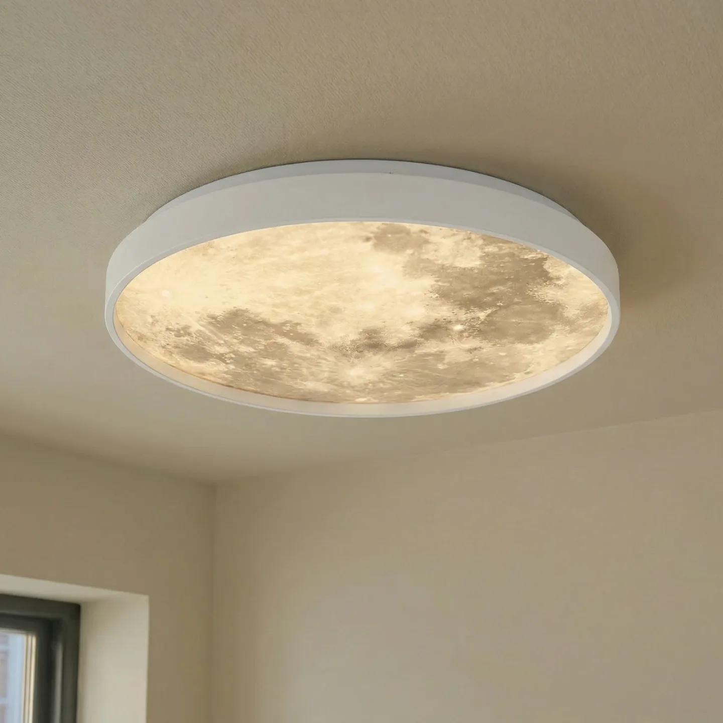 Lune LED Deckenleuchte Weiß/Grau - Lindby - Wohnzimmer - Modern - Kunststoff - Rund