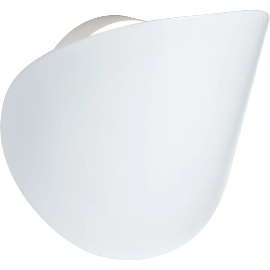 Wandlampe Caserta Weiss Metall 9 cm 20 cm - Farbe: Weiss matt - LED - Lichtfarbe: Extra warmweiss - LED Energiesparlampen
