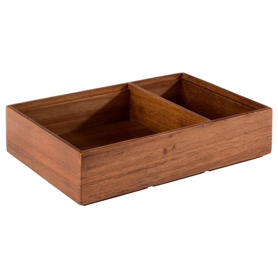 APS Behälter Woody braun Akazie Rechteckig B 22.5 T 15 cm