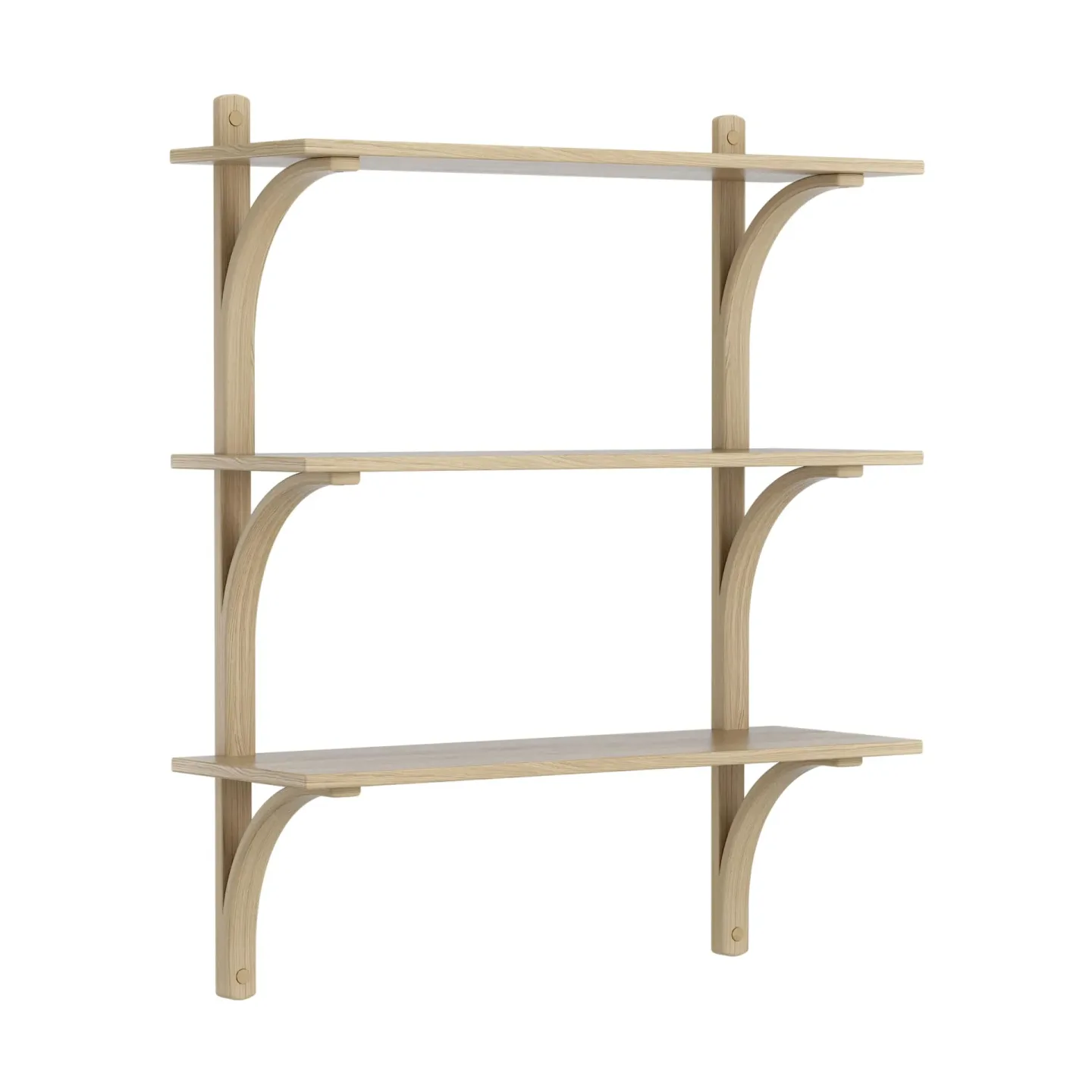 Swedese Levi Regal 3 Fachboden Naturlackierte Eiche-Messing, 90 cm