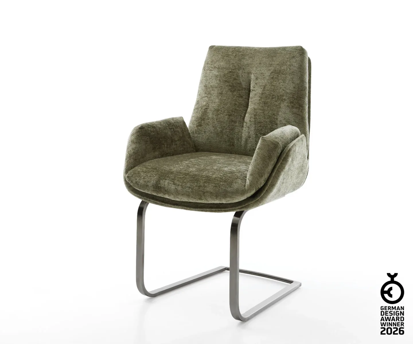 Freischwinger Clea-Flex Chenille Olive Freischwinger flach Graphit