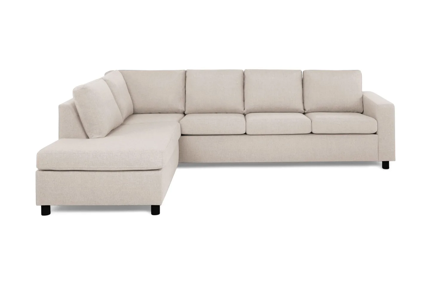 Crazy 4-sits Vänstervänd L-formad Schäslongsoffa i Tyg - Beige