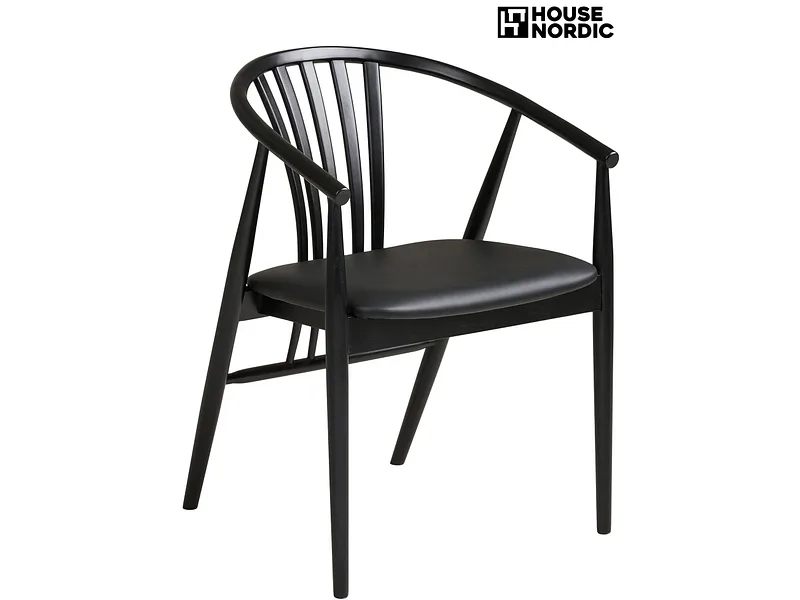 HOUSE NORDIC Stuhl AGUSTIN Synthetisches Leder schwarz