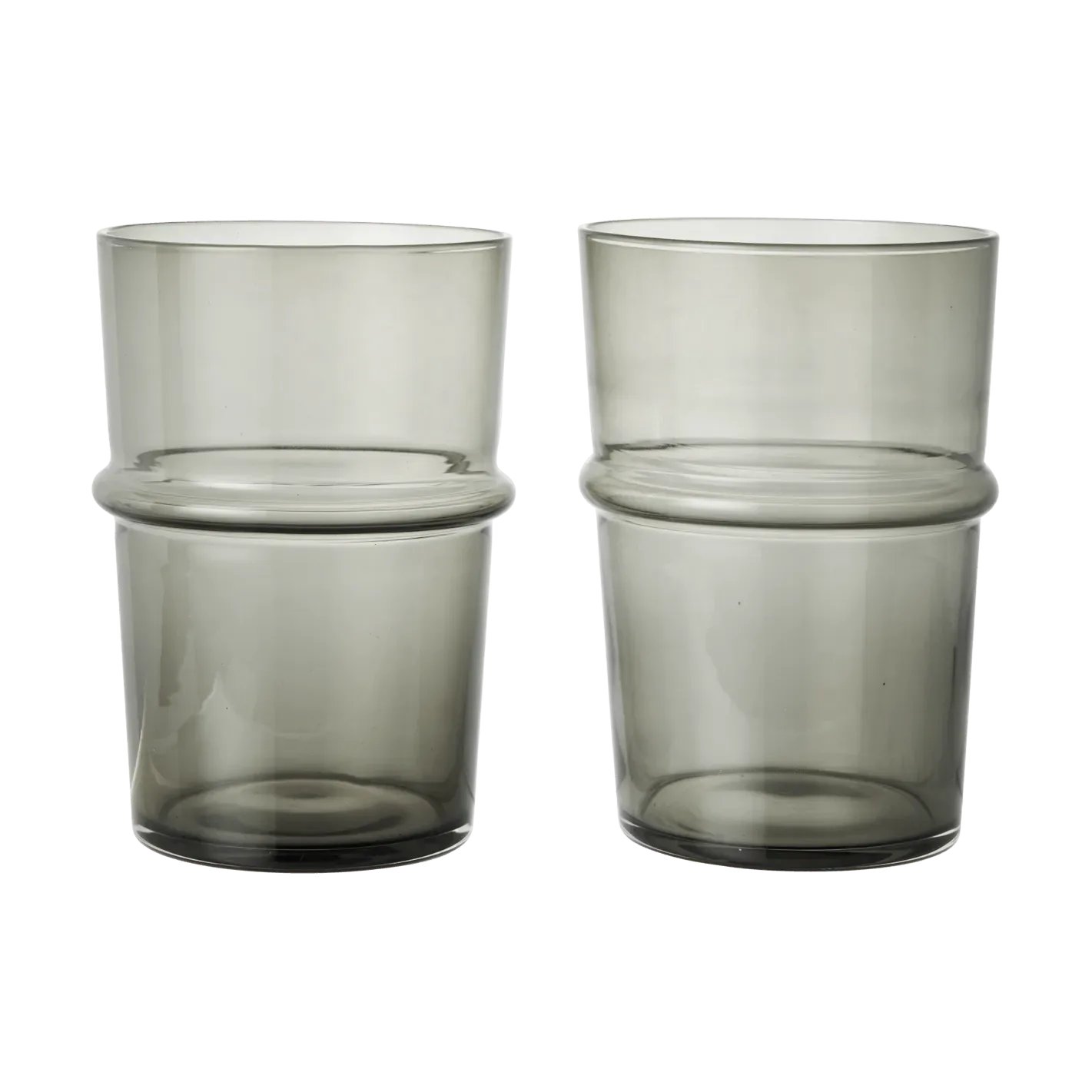 Ferm Living Boya Trinkglas hoch 45 cl 2er-Pack. Smoked Grey