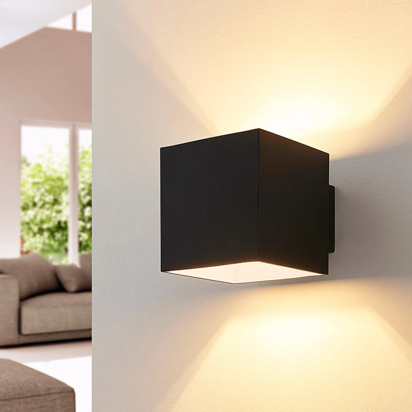 Zuzana Wandleuchte, G9, schwarz, eckig, 10 cm - Arcchio - Wohnzimmer - Modern - Metall