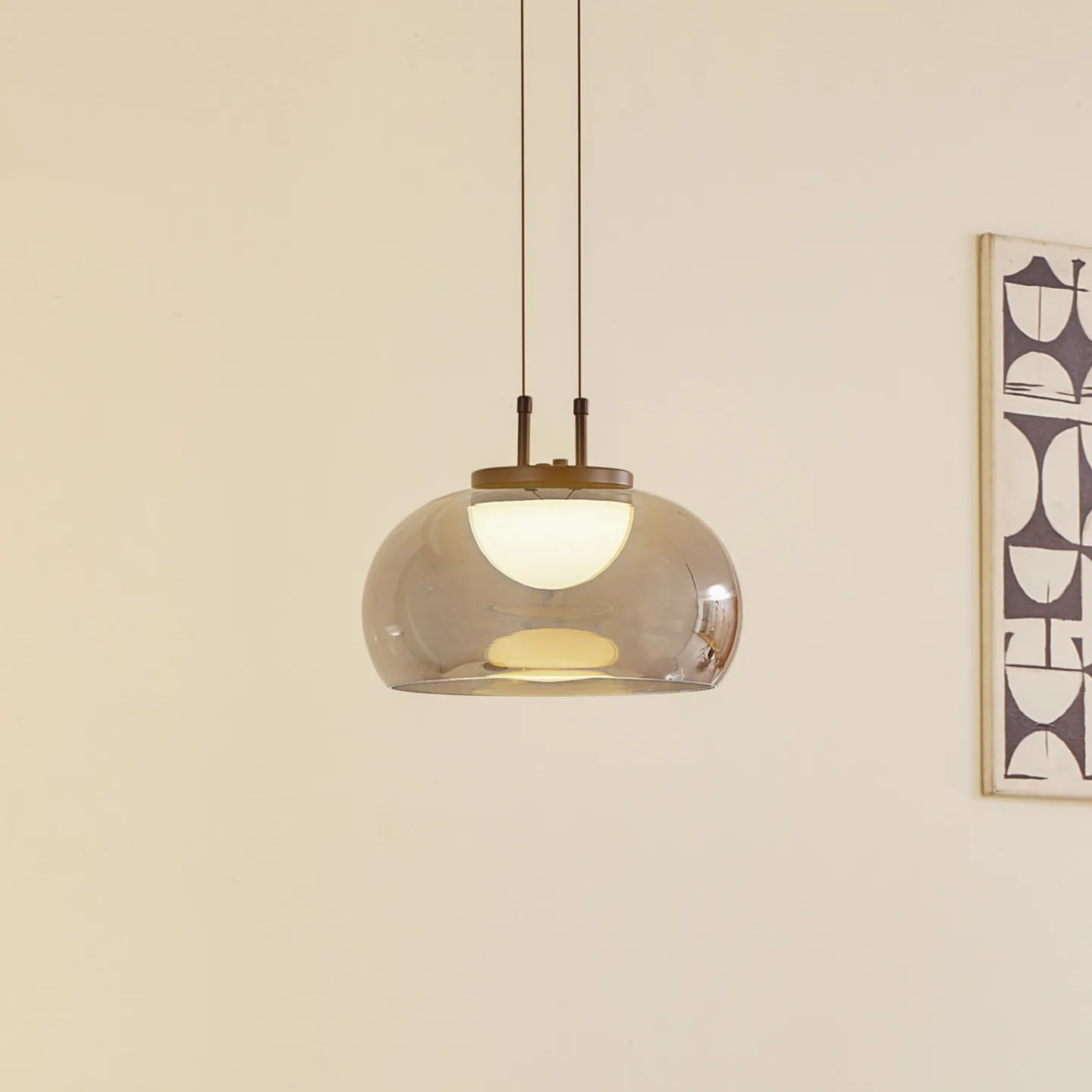 Dain LED Pendelleuchte Rauch Grau - Lucande - Esszimmer - Modern - Glas - Einflammig