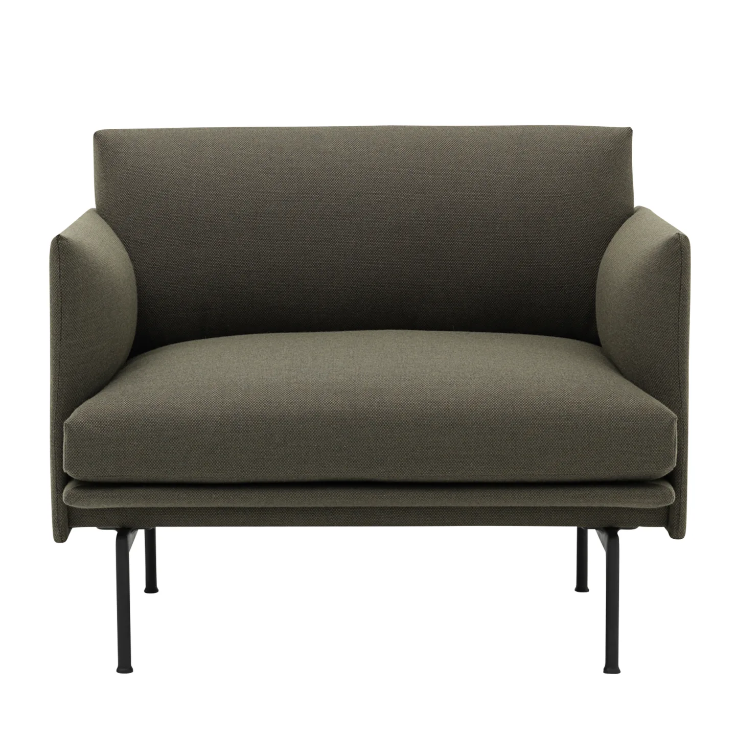 Muuto - Outline Chair / Black Base Fjord 551 - Fåtöljer - Anderssen & Voll - Metall/Trä/Textilmaterial/Skum