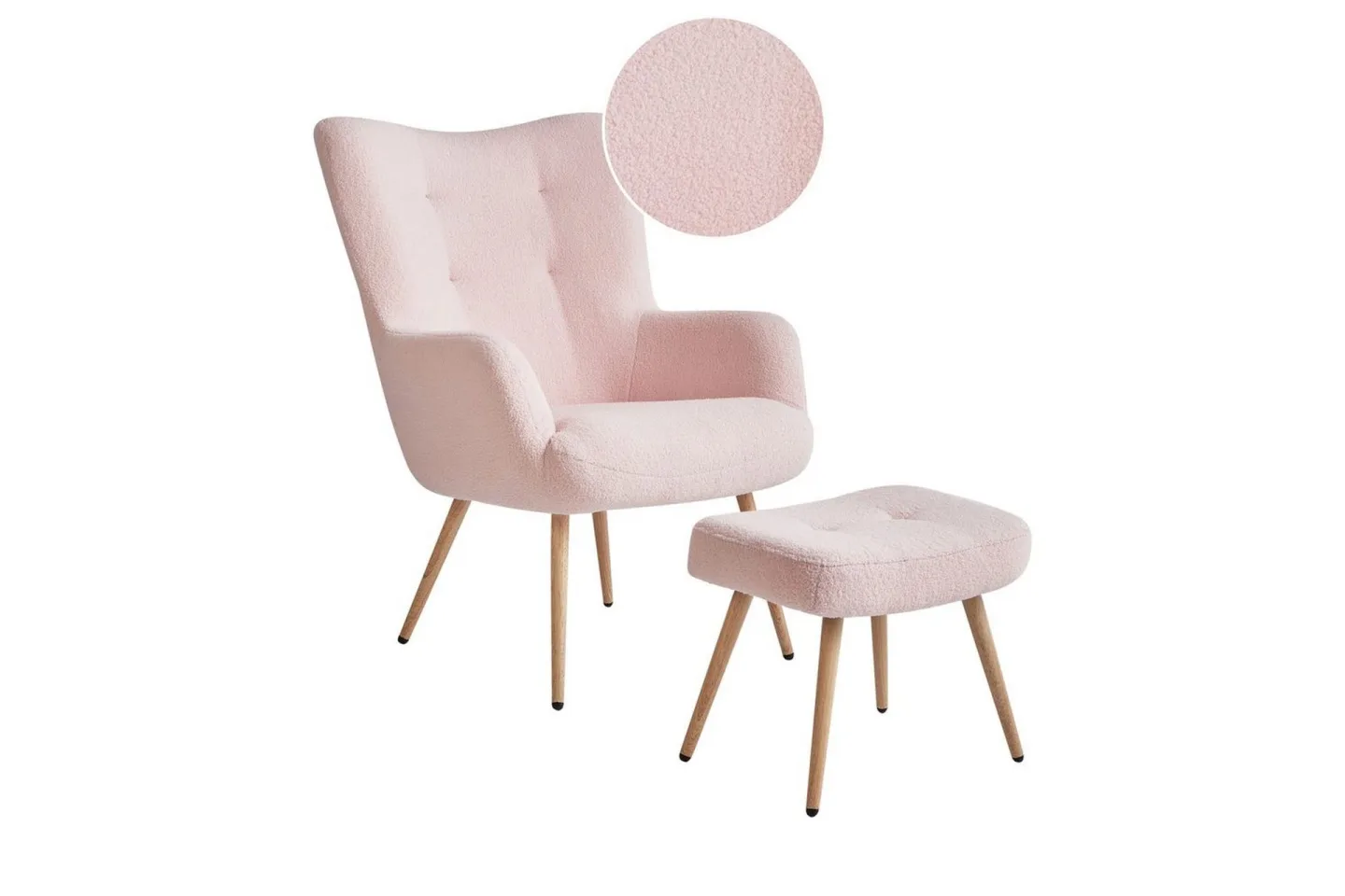 Öronlappsfåtölj Vejle - Beige, vit