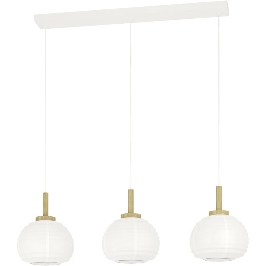 Eglo Pendellampe Summerhill Braun/Weiss Stahl/Holz 22.5 cm 110 cm - Farbe: weiss/braun - Material: Holz/Stahl
