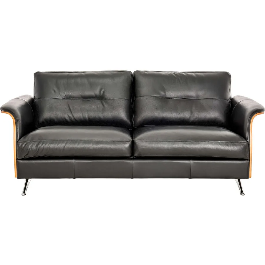 Sofa Sebastian Ohne Leder, Holz schwarz B 191 T 90 cm
