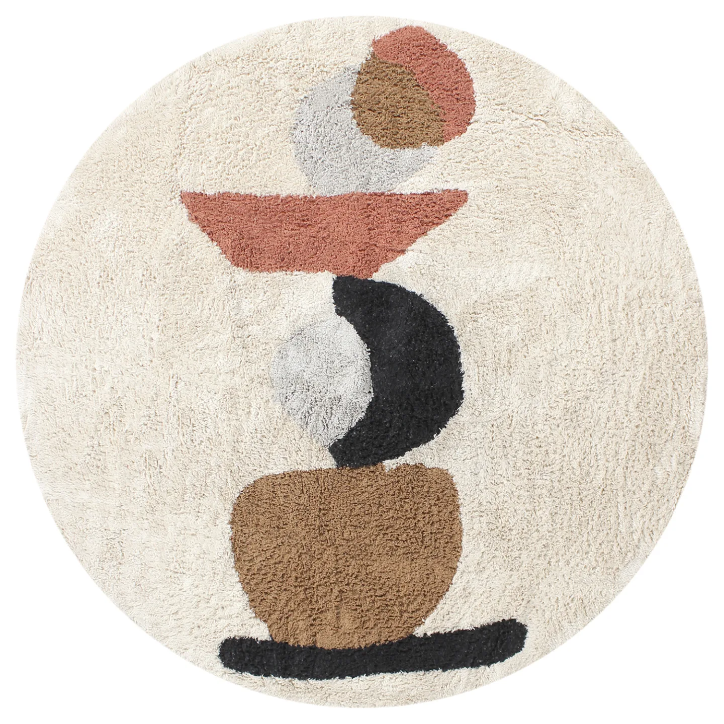 Runde tepper - Mantona Natural Cotton Shaggy (multi) (Størrelse: Ø 160 cm)