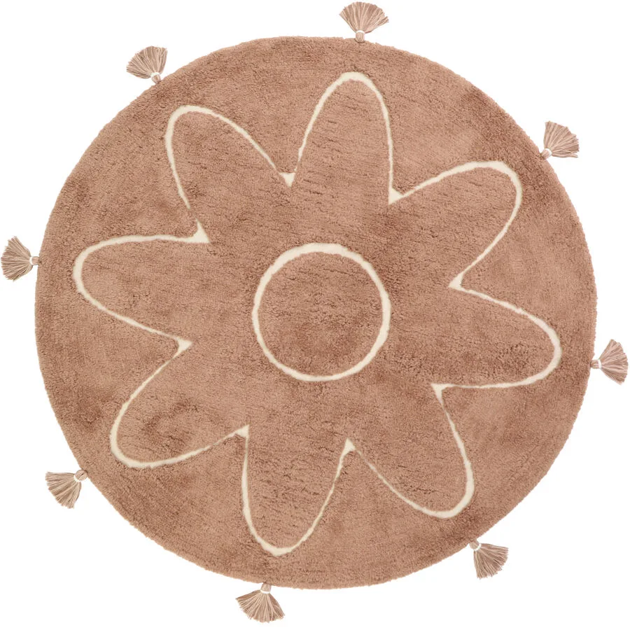 Kinderteppich Mimi Braun/Rosa Baumwolle 110 cm 110 cm