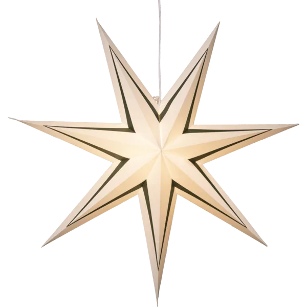 Star Trading - Stripe Ø77 - Adventsstjärna - Vit/grön