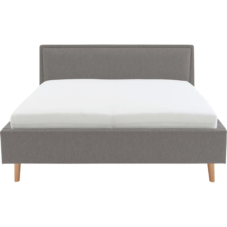 Bett Simas Hellgrau Bezug Stoff 180 x 200 cm