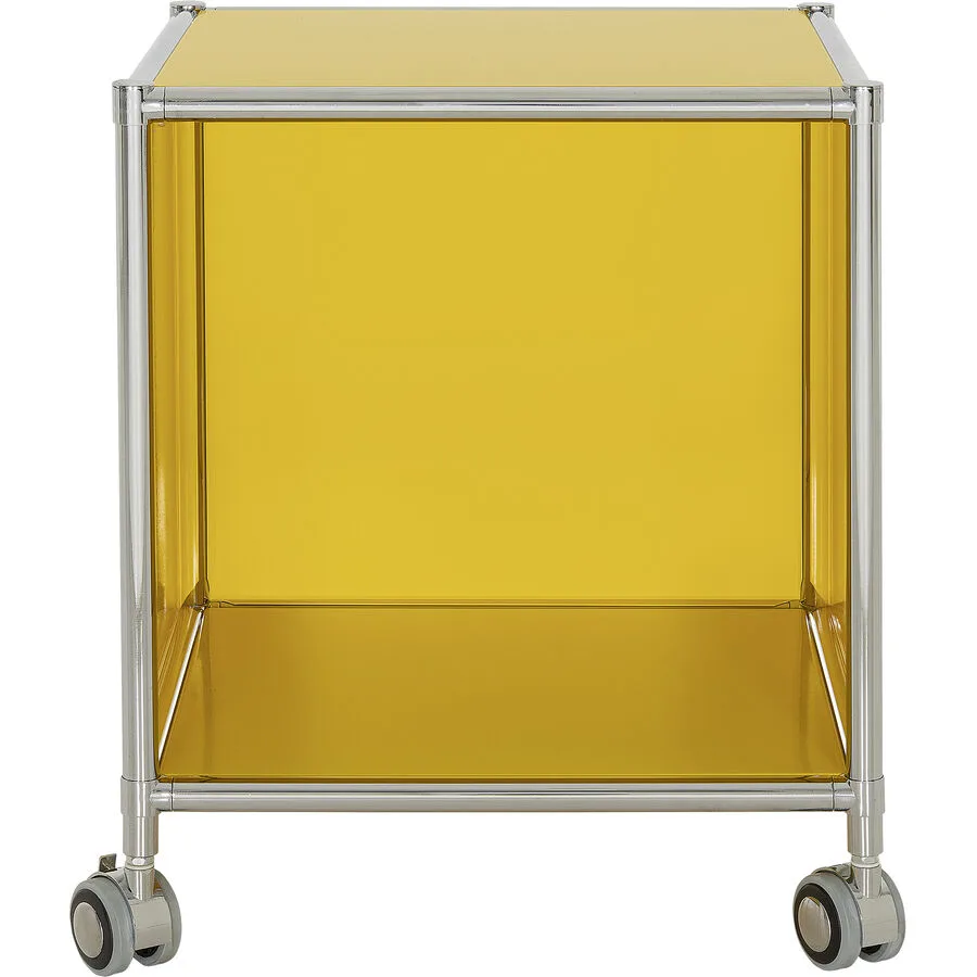 Beistelltisch Colin Gelb Metall 42.6 cm Rollbar