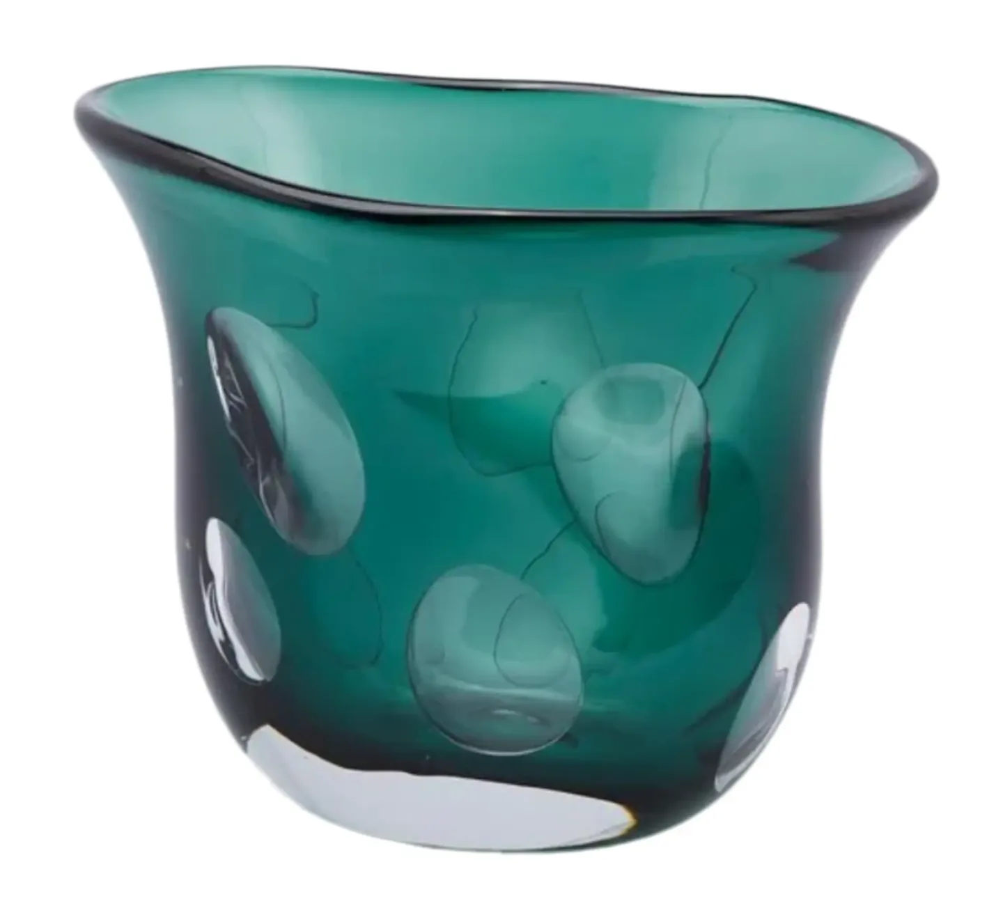 Edg Vase Fluxus Glas Petrol H: 23 cm | Schubiger Möbel