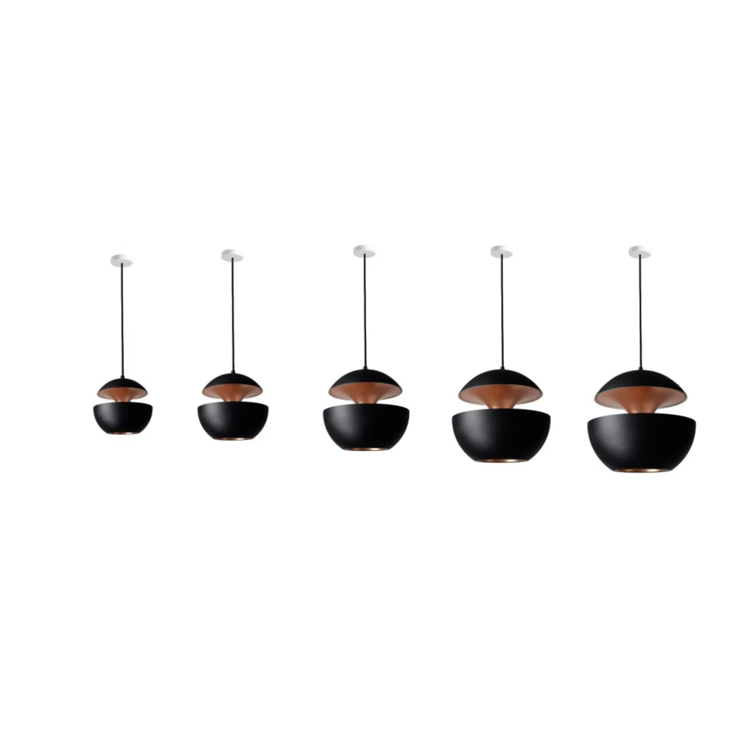 Here Comes The Sun Pendelleuchte Ø250 Schwarz/Kupfer - DCW - Wohnzimmer - Aluminium