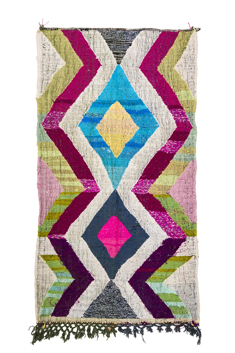 Marokkansk Boucherouite-teppe 130 x 240 cm (Størrelse: 130 x 240 cm)