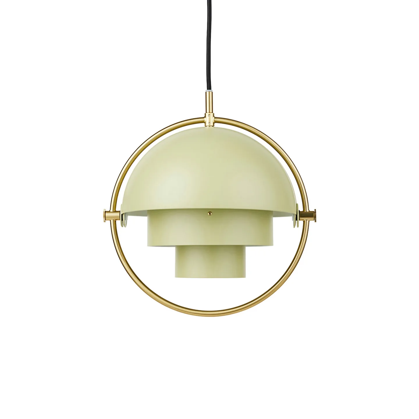 Multi-Lite Pendelleuchte Small Brass/Desert Sage - GUBI - Wohnzimmer - Design - Metall - Mit Schirm