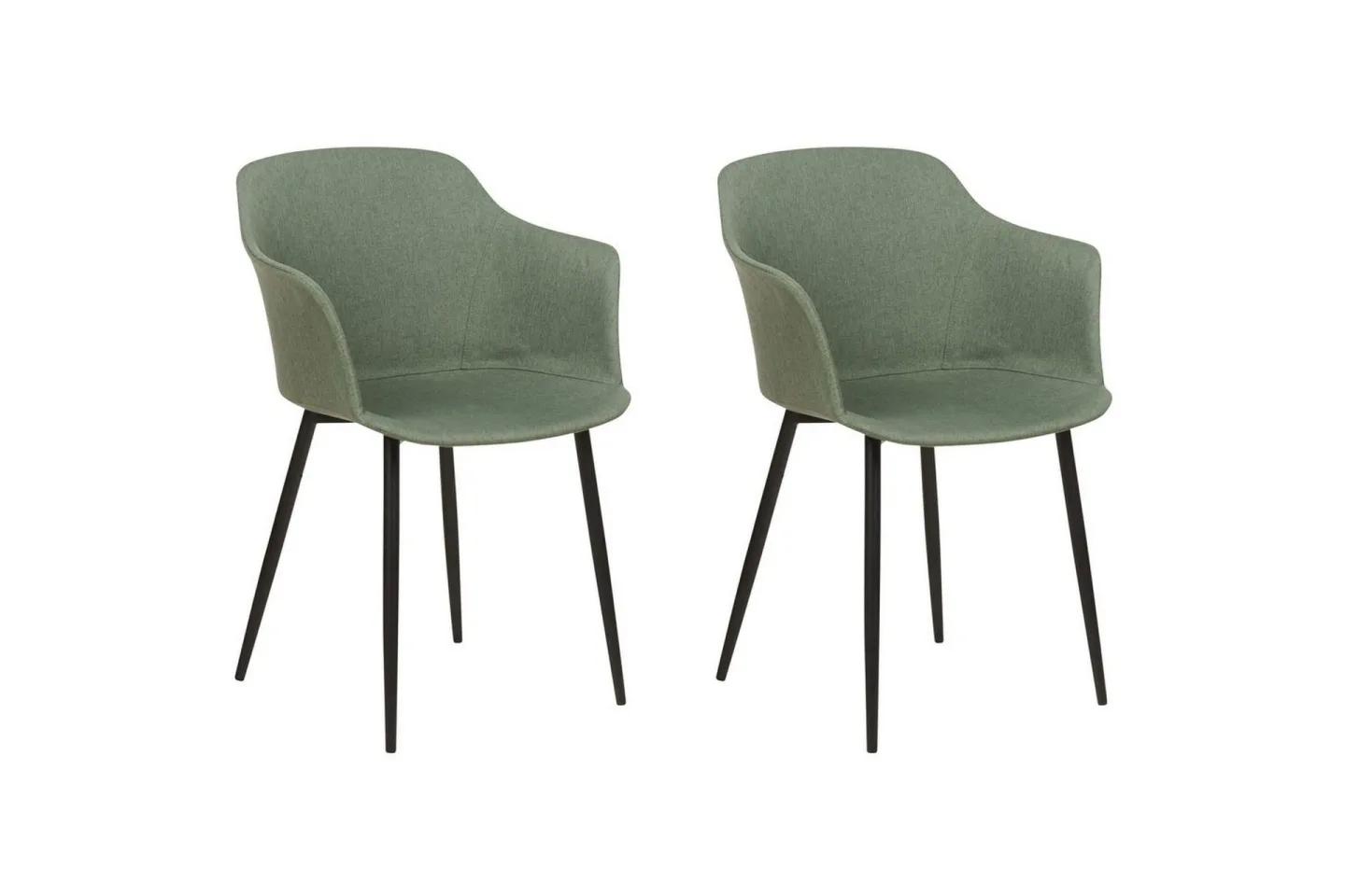Set med 2 matstolar Elim - Grön, Svart