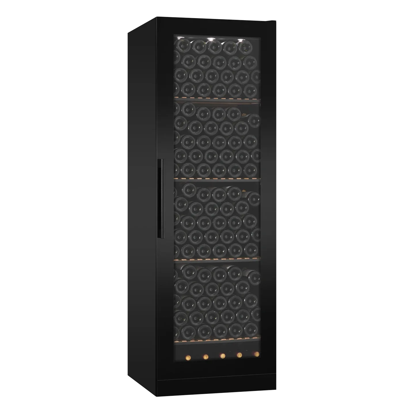 Weinkühlschrank Einbau- oder freistehender , 215 Flaschen, mQuvée WineStore 215 Full Glass Black, schwarz