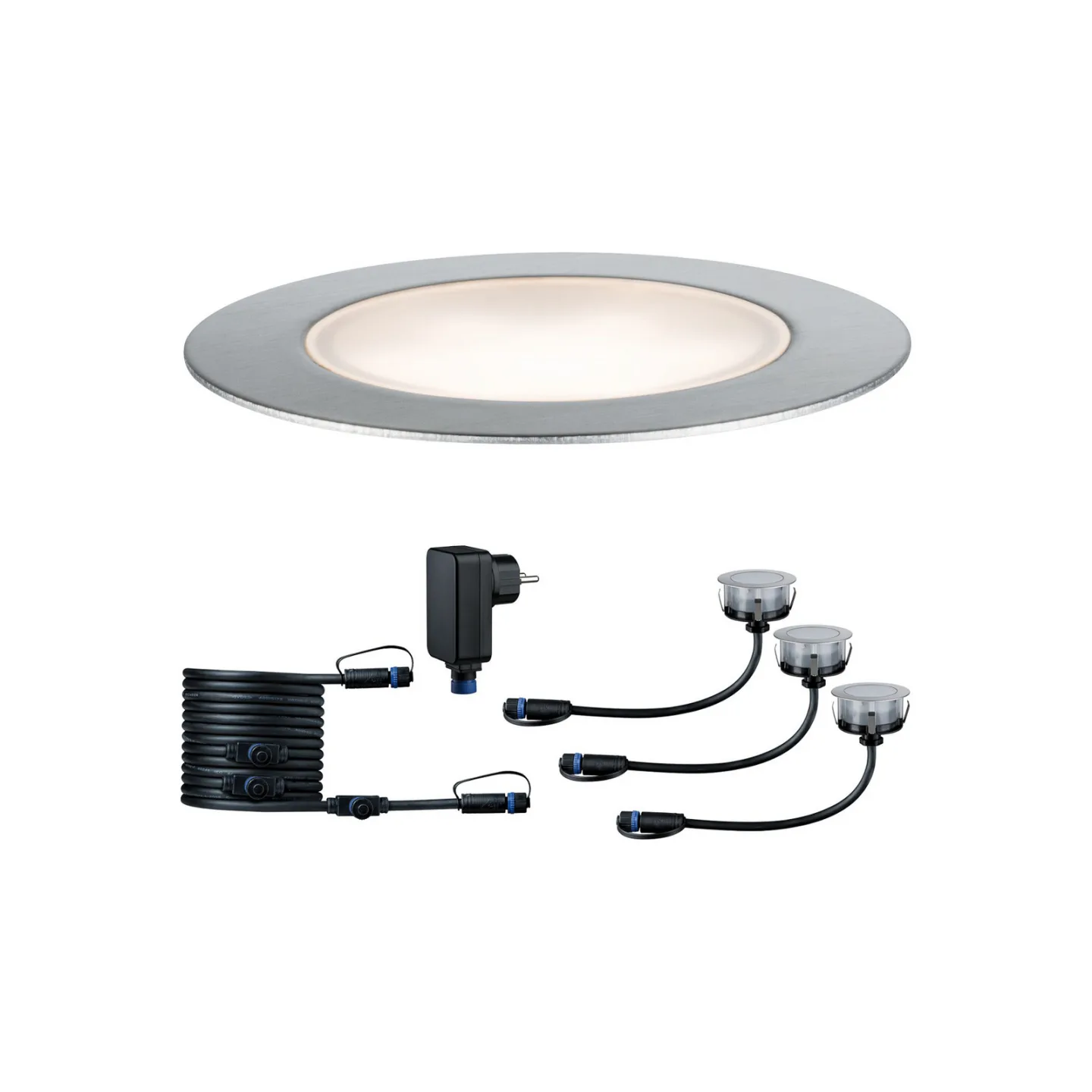 Plug & Shine 3 LED Nedgravnings Spot Floor Eco IP67 Silver - Paulmann - Moderne - Metall - Med en lyskilde