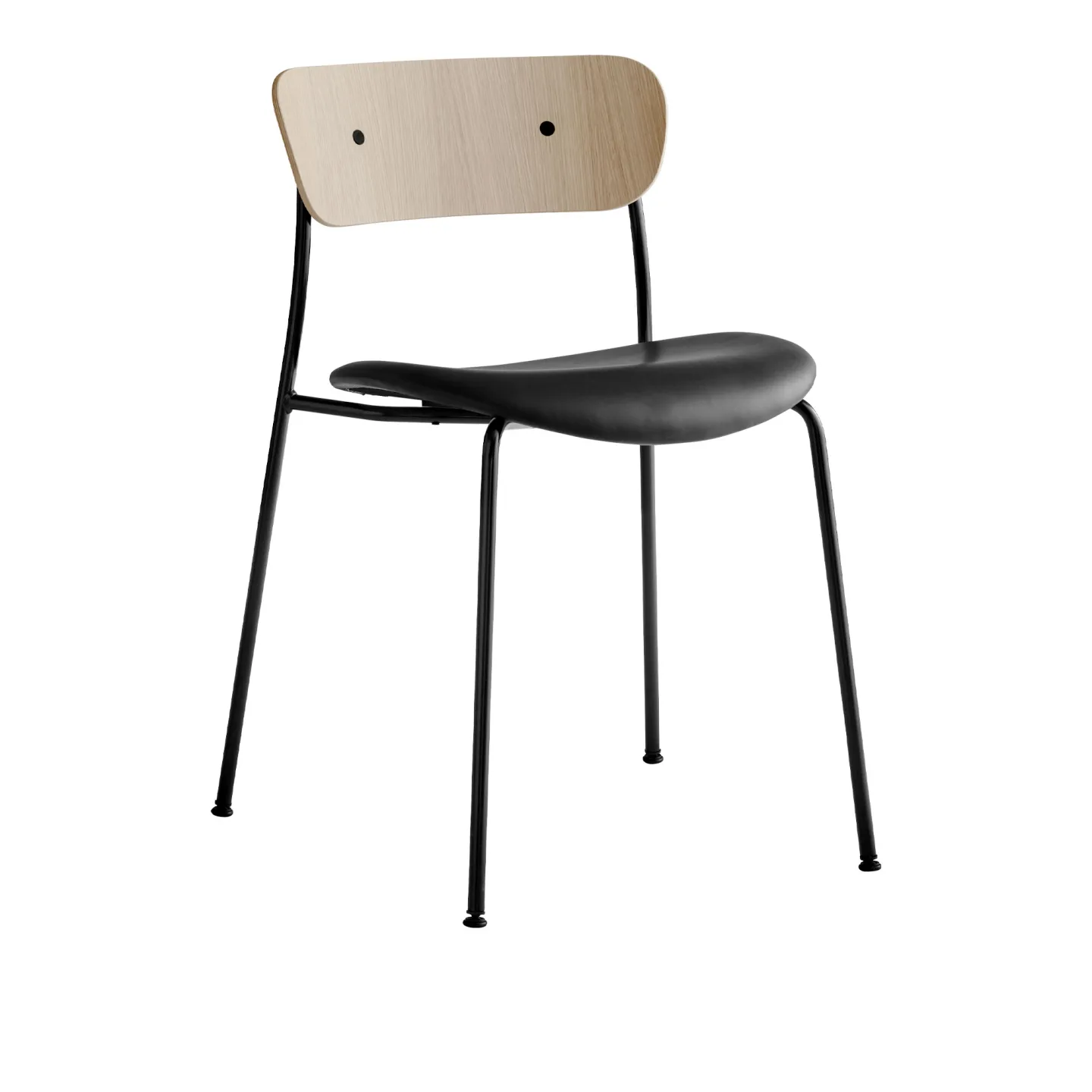 &Tradition - Pavilion AV3, Lacquered Oak Leather cat.2, Noble Cognac - Matstolar - Anderssen & Voll - Metall/Trä