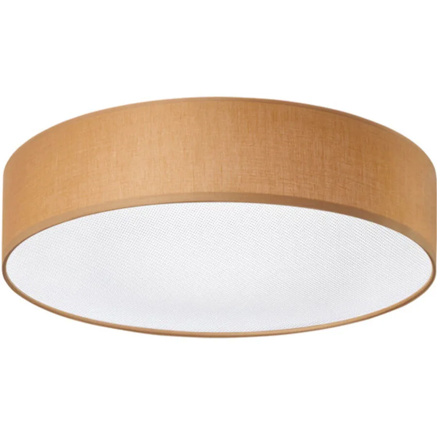 Deckenlampe Noah Braun Metall/Stoff 60 cm 16 cm - Material: Metall/ Stoff - LED - Lichtfarbe: Neutralweiss - LED Energiesparlampen