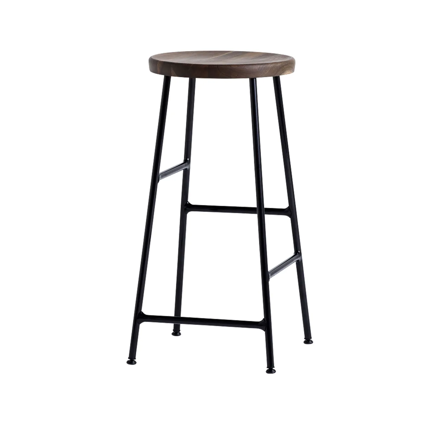 HAY - Cornet Bar Stool Low - Smoked Oiled Oak - Soft Black - Barstolar - Jonas Trampedach - Svart - Metall/Trä