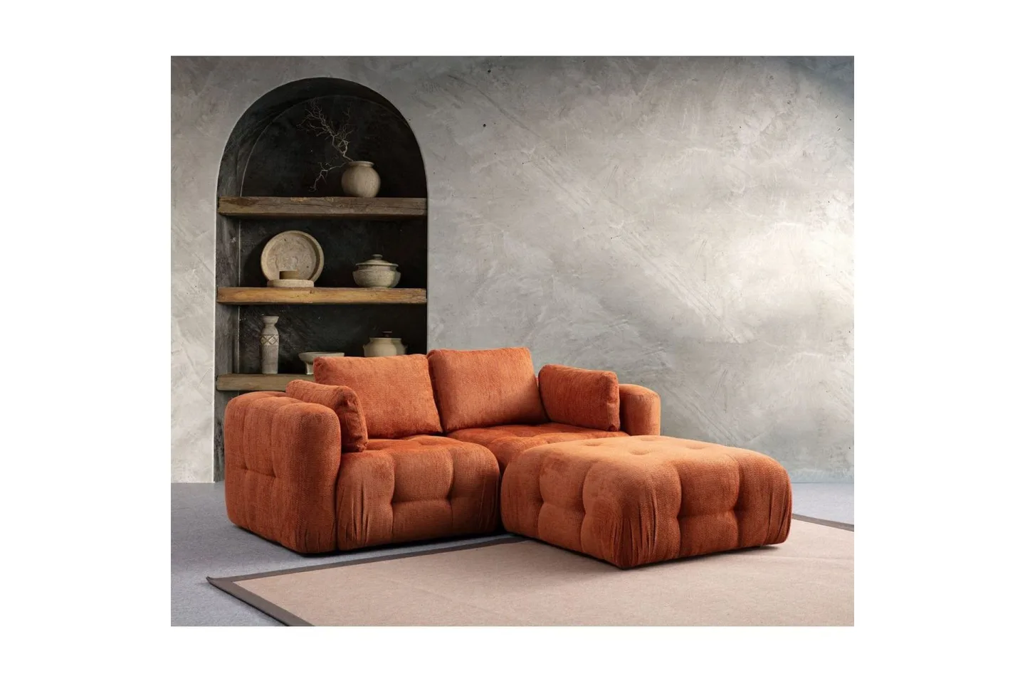 Yvara Soffa med Divan 2-sits - Orange