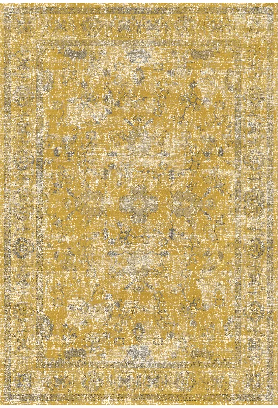 Wilton-teppe - Gombalia (gul) (Størrelse: 130 x 190 cm)