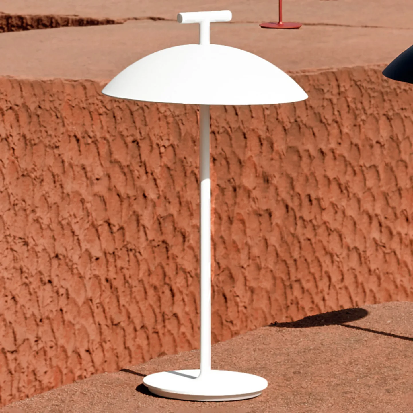 Mini Geen-A Portable Tischleuchte White - Kartell - Wohnzimmer - Design - Metall - Mit Schirm