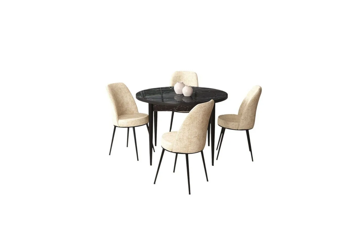 Tor Matgrupp 4-sits - Svart/Beige