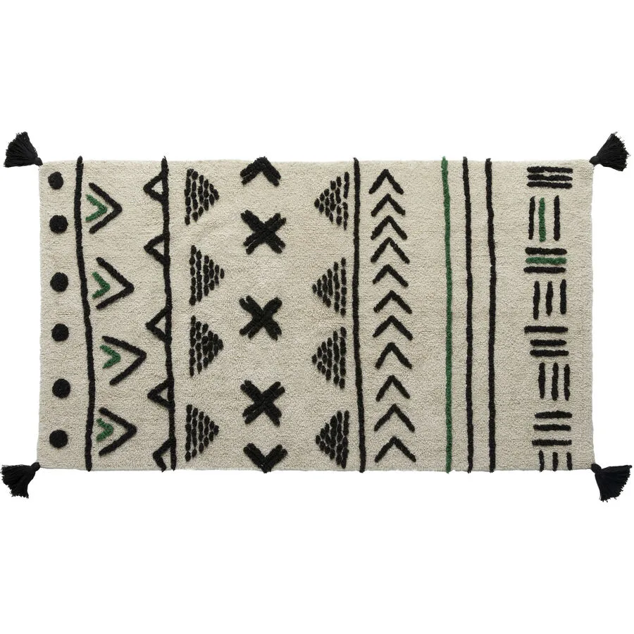 Kinderteppich Wild Life Weiss Baumwolle 100 cm 180 cm