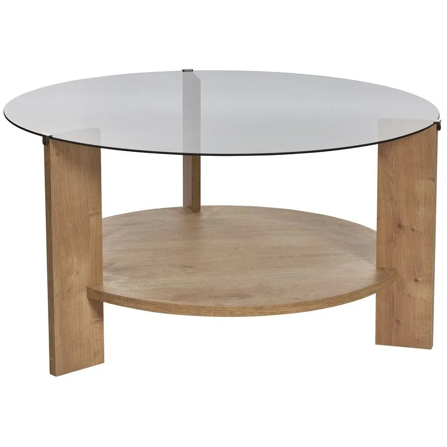 Salontisch Georis eiche/transparent Glas/Holzwerkstoff B 75 H 40 cm
