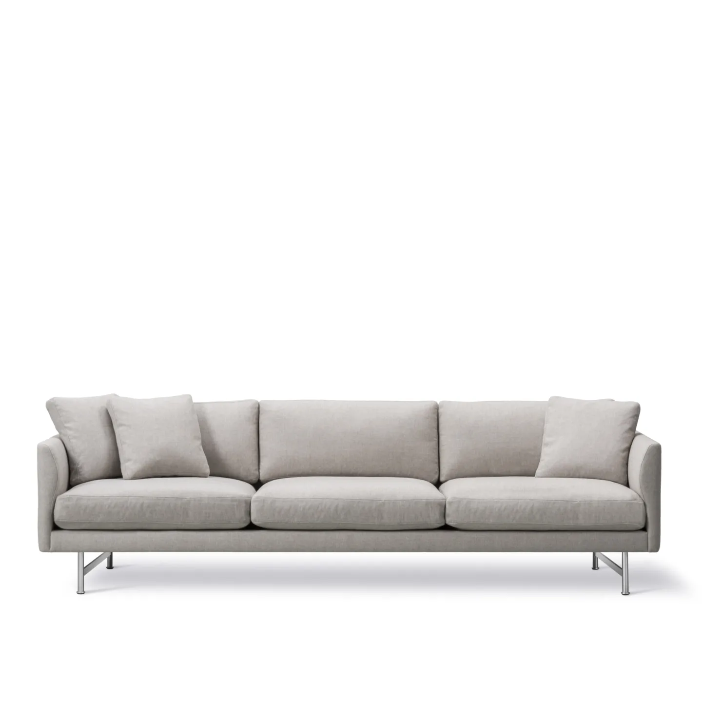 Fredericia Furniture - Calmo 3 Seater 80 Metal Base, Tyg 3 - Clay 13, Matt Krom - Soffor - Hugo Passos