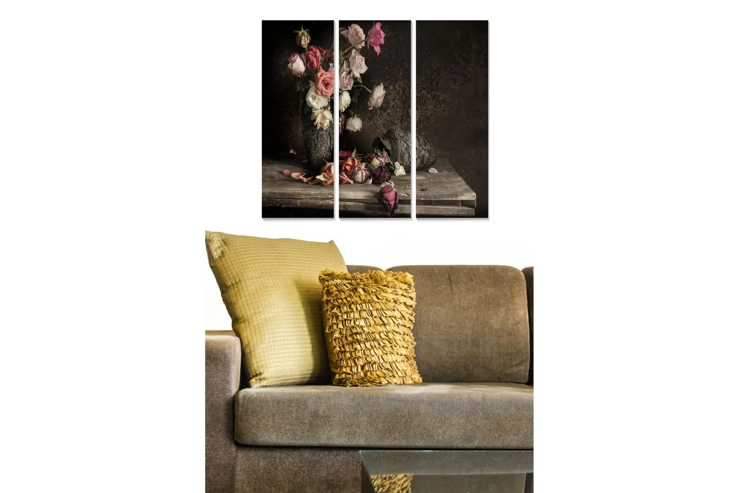 Canvastavla Floral 3-pack Flerfärgad - 20x50 cm