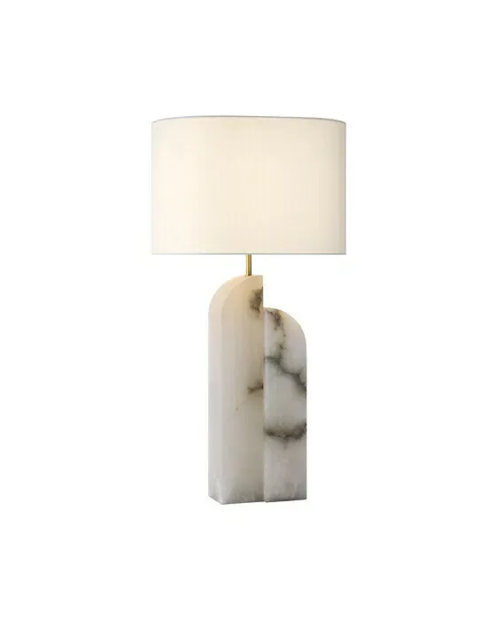 Savoye Large Right Table Lamp Alabaster