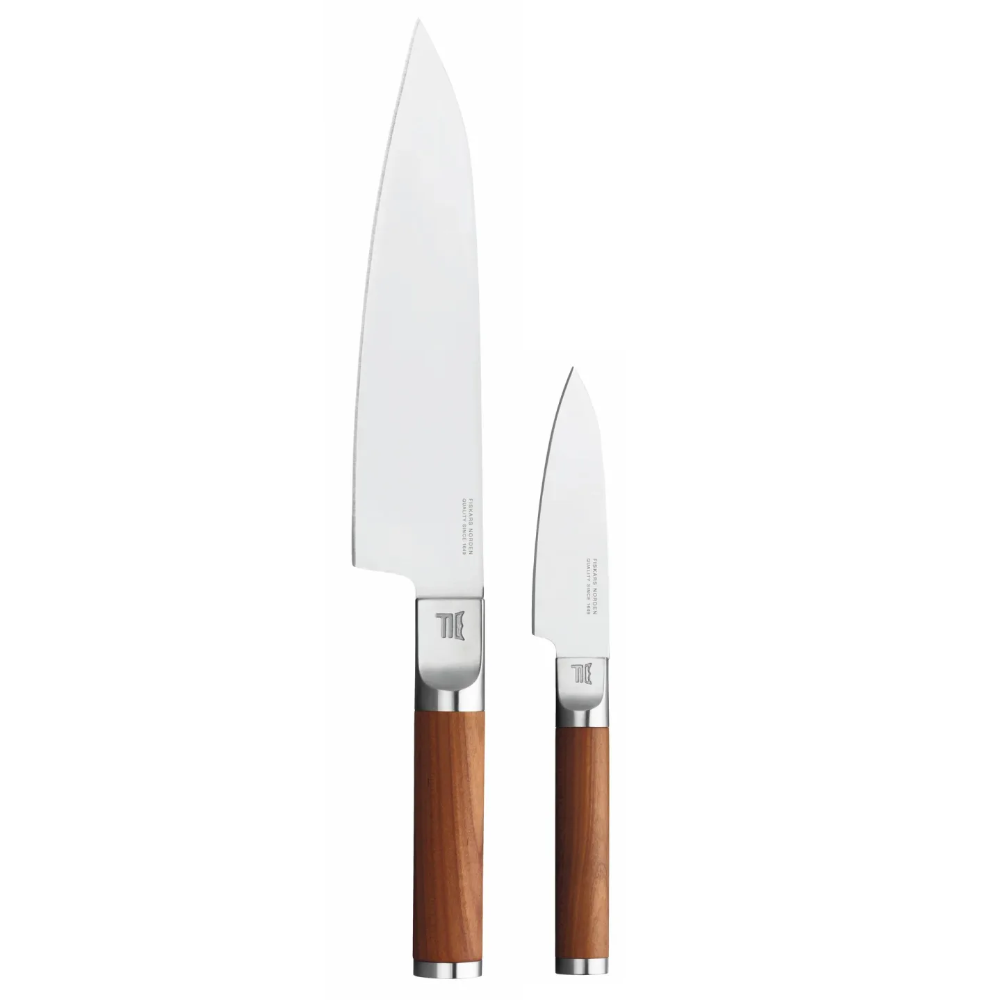 Fiskars Norden kockkniv + grönsakskniv knivset 2 delar Rostfritt stål-björk