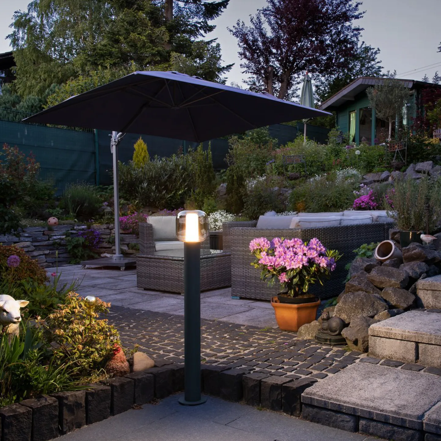 Ovalisk 100 Gartenleuchte 3000/4000K Light Anthracite - SLV - Modern - Glas - Einflammig