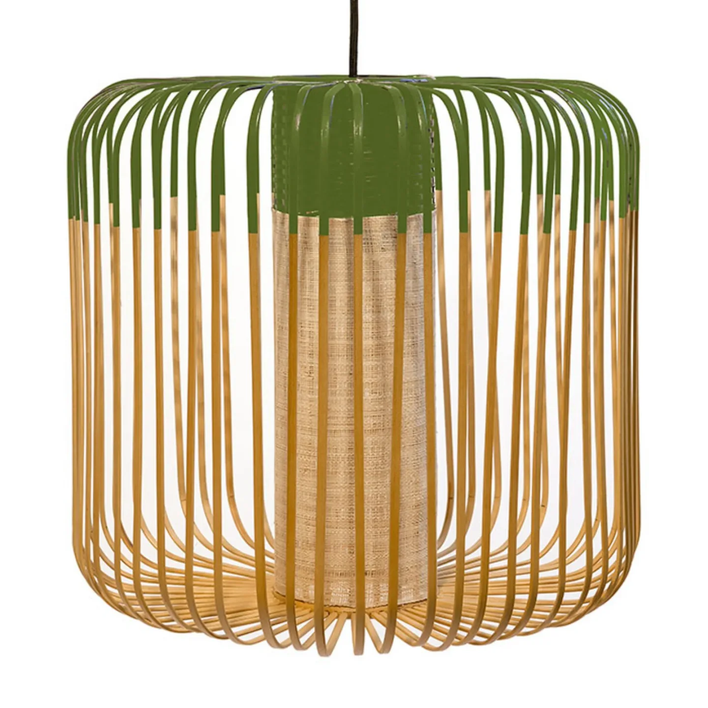Bamboo pendellampa M Green - Forestier Bamboo Light M - Vardagsrum - Design - Bambu - Med en ljuskälla
