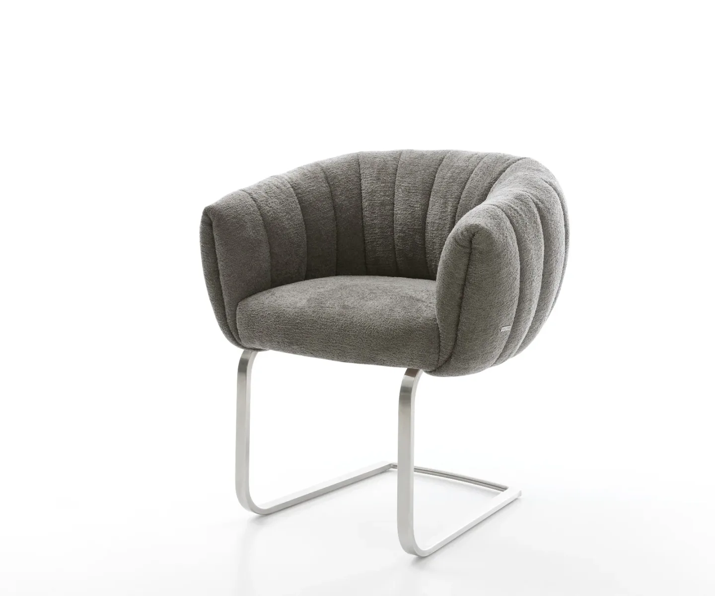 Freischwinger Jada-Flex Bouclé Soft Schlamm Freischwinger flach Edelstahl Taschenfederkern