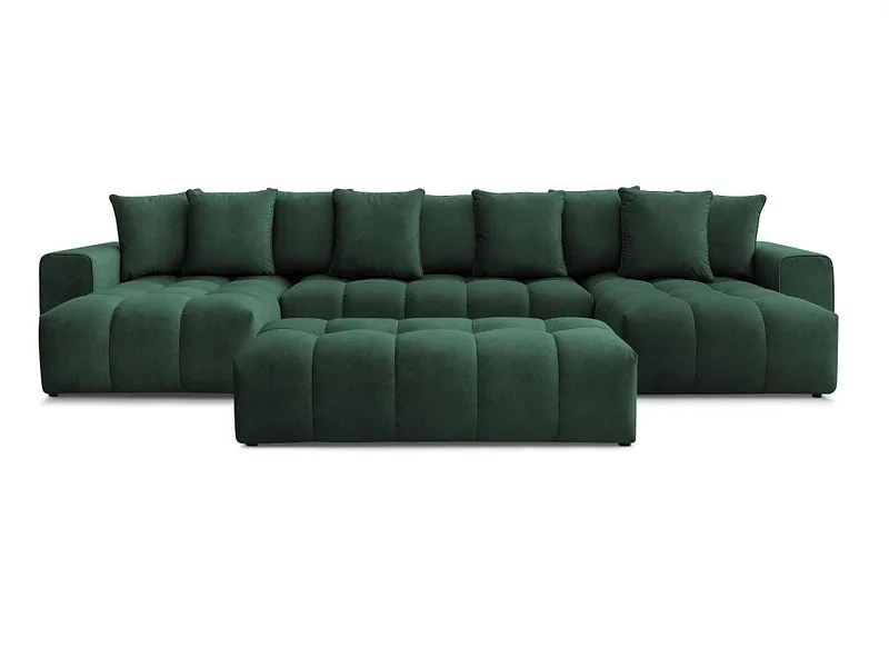 Panorama-Ecksofa mit Hocker BOBOCHIC MONT-BLANC Samt grün