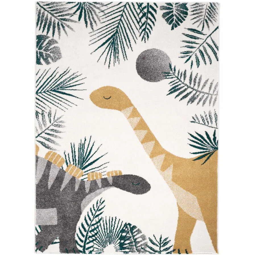Kinderteppich Brunhild ecru Polypropylen Tiermuster 120 x 170 cm