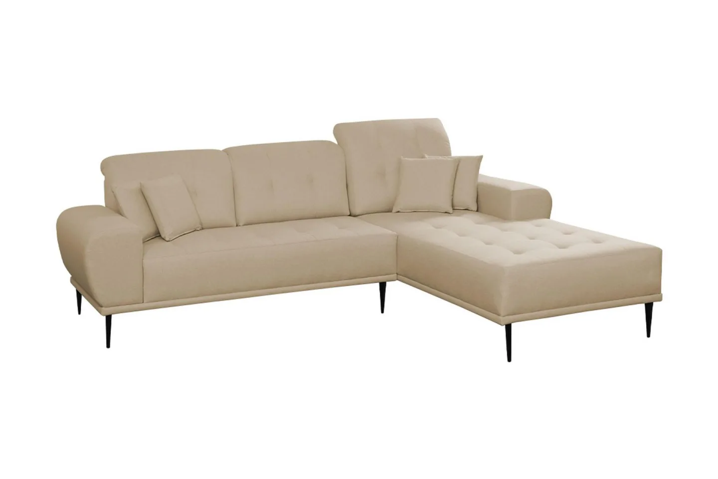 Rapale 3-sits Soffa med Divan Höger med Kuddar - Beige