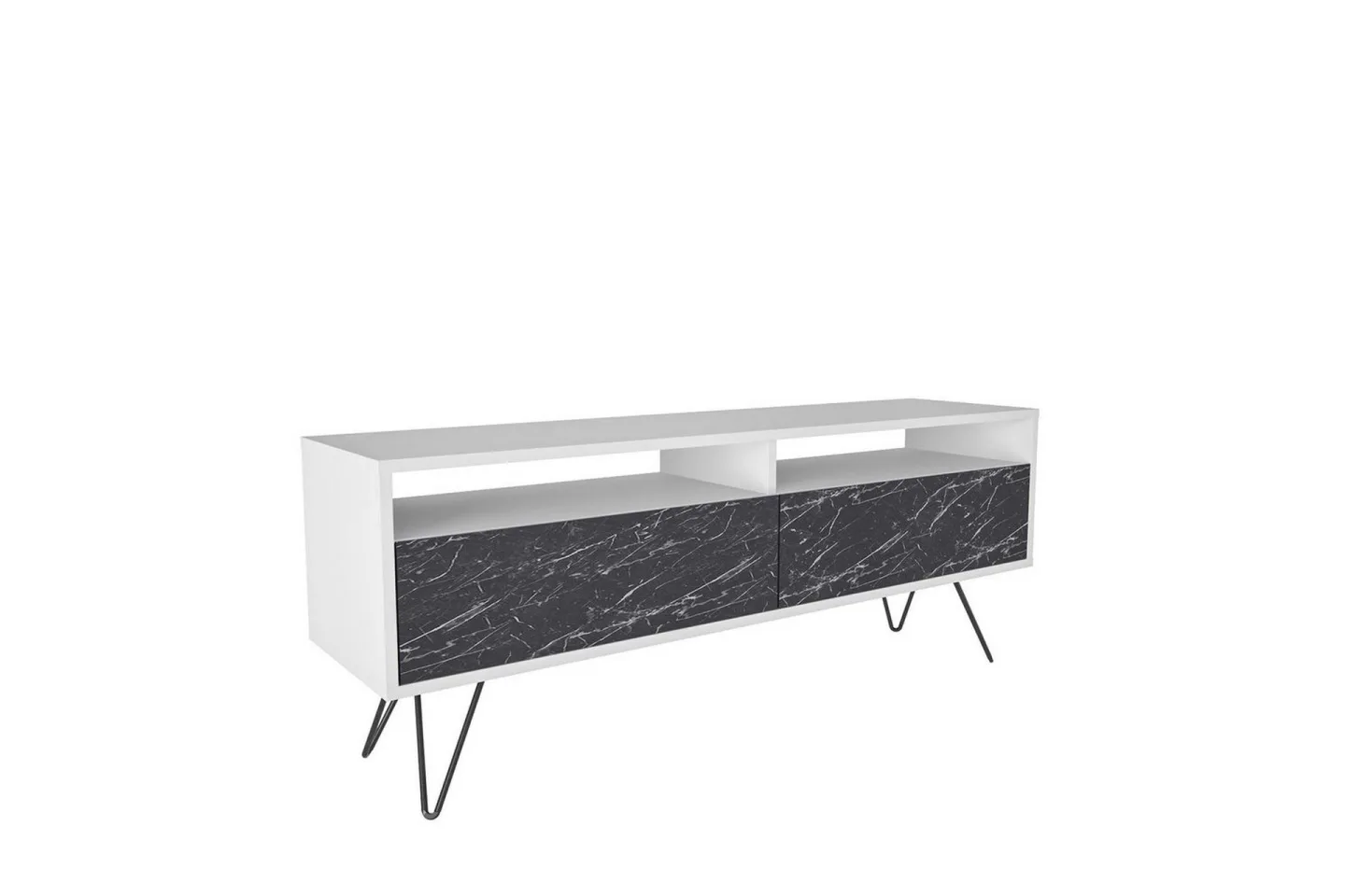 Anvor Tv-bänk 140 cm - Vit/Svart